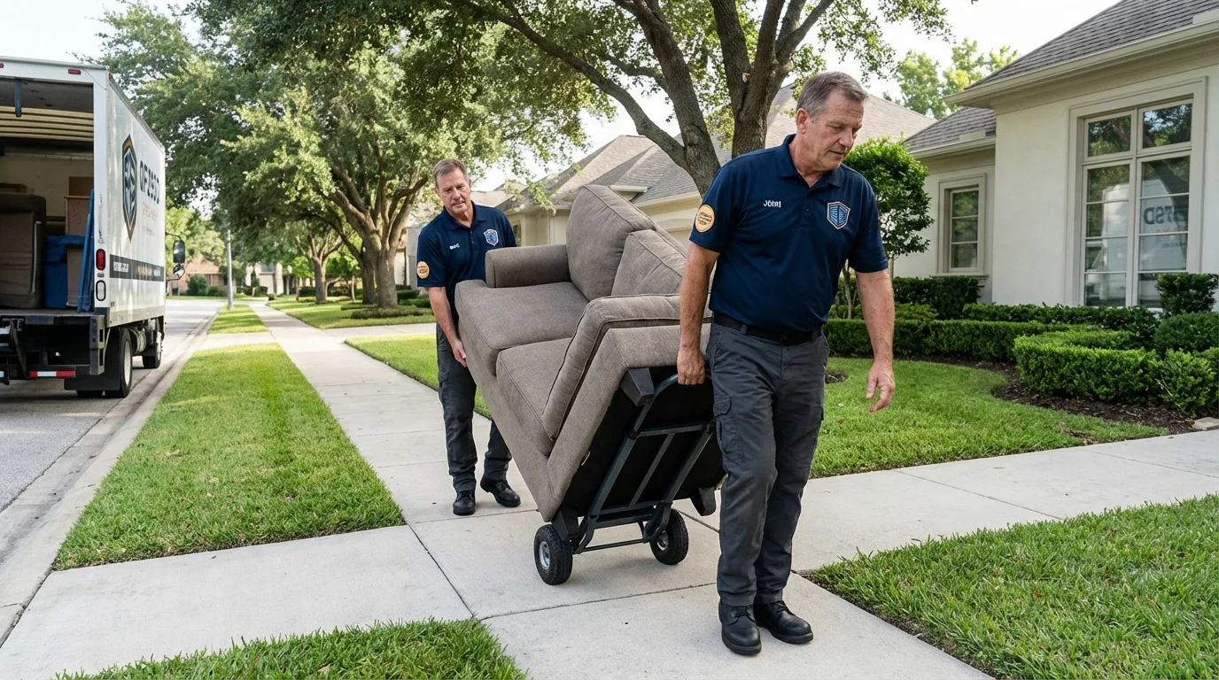 Local residential moving crew loading furniture in Wofford Heights, CA